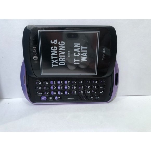 Pantech Swift P6020 Purple (AT&T) 3G Keyboard Cell Phone Touch w/Box - Picture 3 of 7
